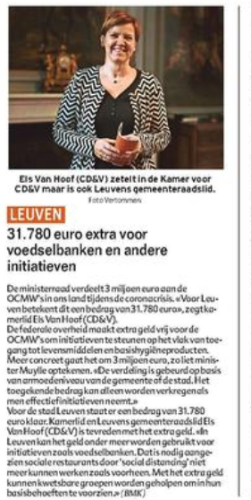 31.780 euro extra naar Leuvense voedselbanken en andere initiatieven
